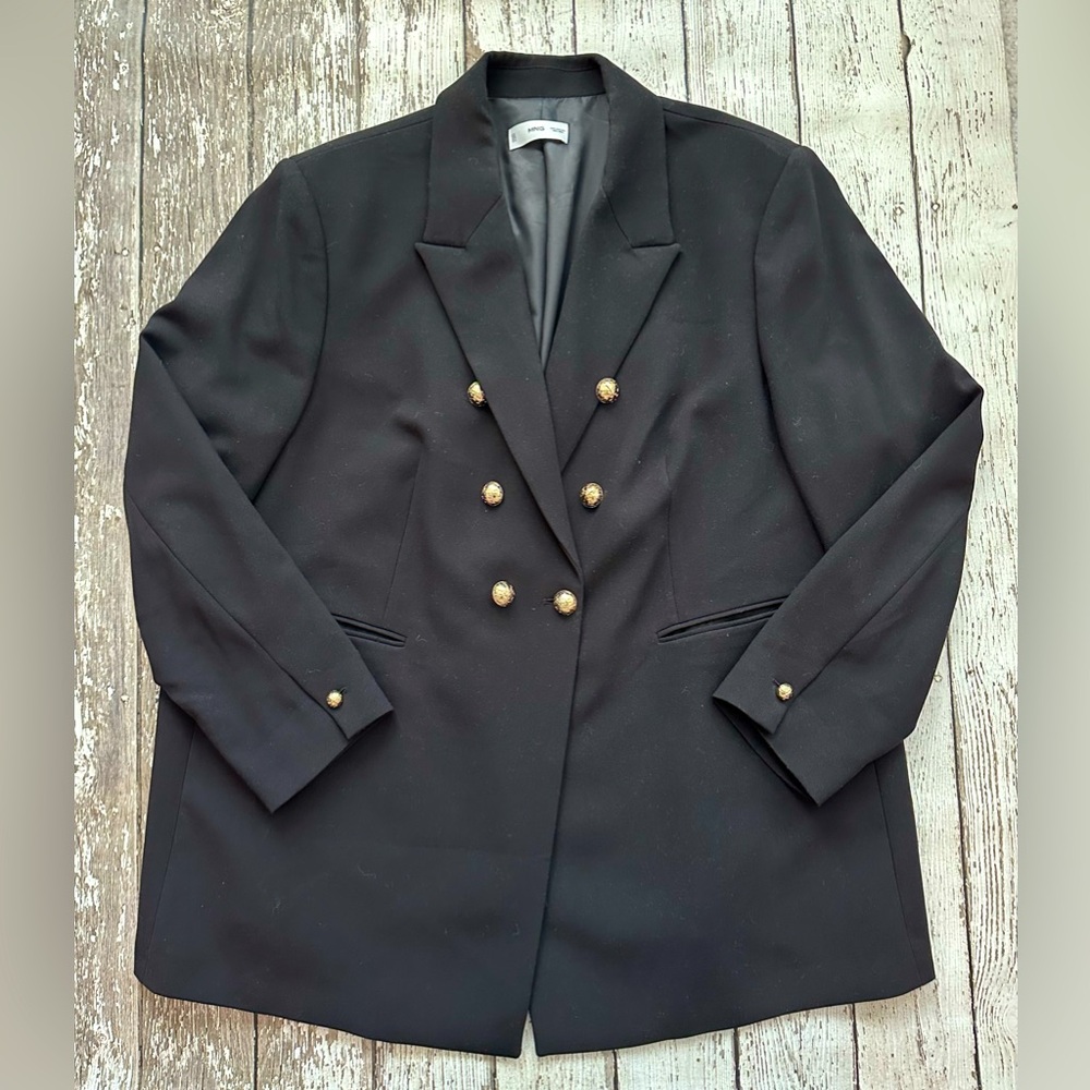 Mango Double Breasted Black Blazer